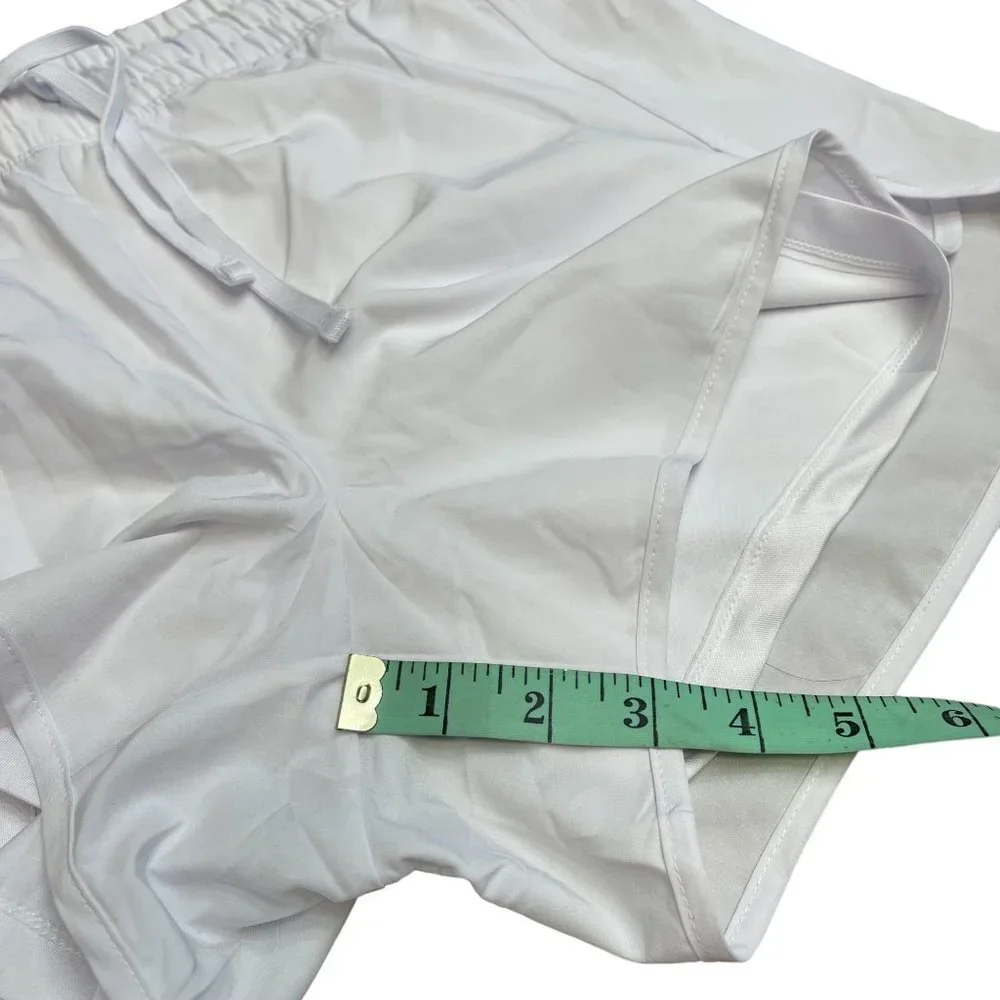 Velocity Women White Lined Shorts Drawstring Pull On Athletic Lifestyle New L - Picture 6 of 10